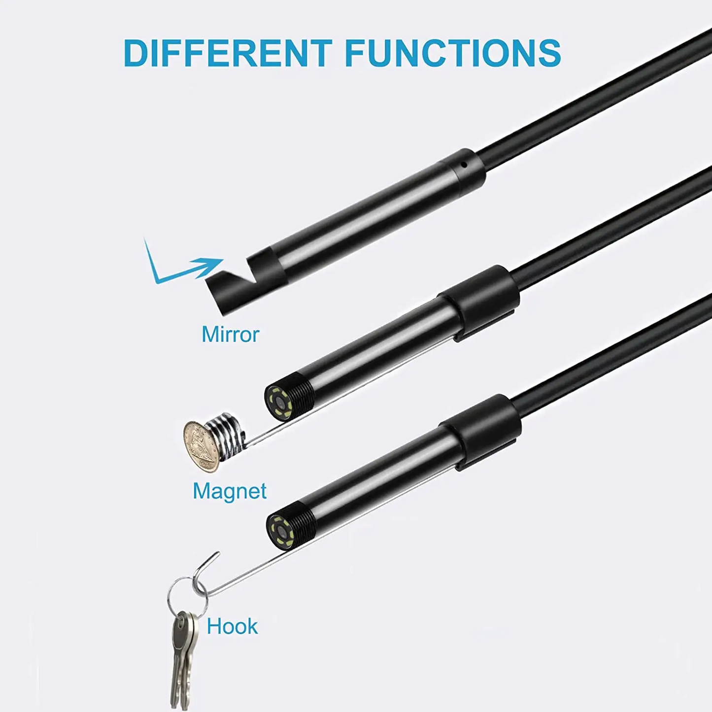 SMARTUNO™ 3-in-1 Endoscope Camera, Inspection Camera, Waterproof IP67, 6 LED, USB, Type-C & Android/PC