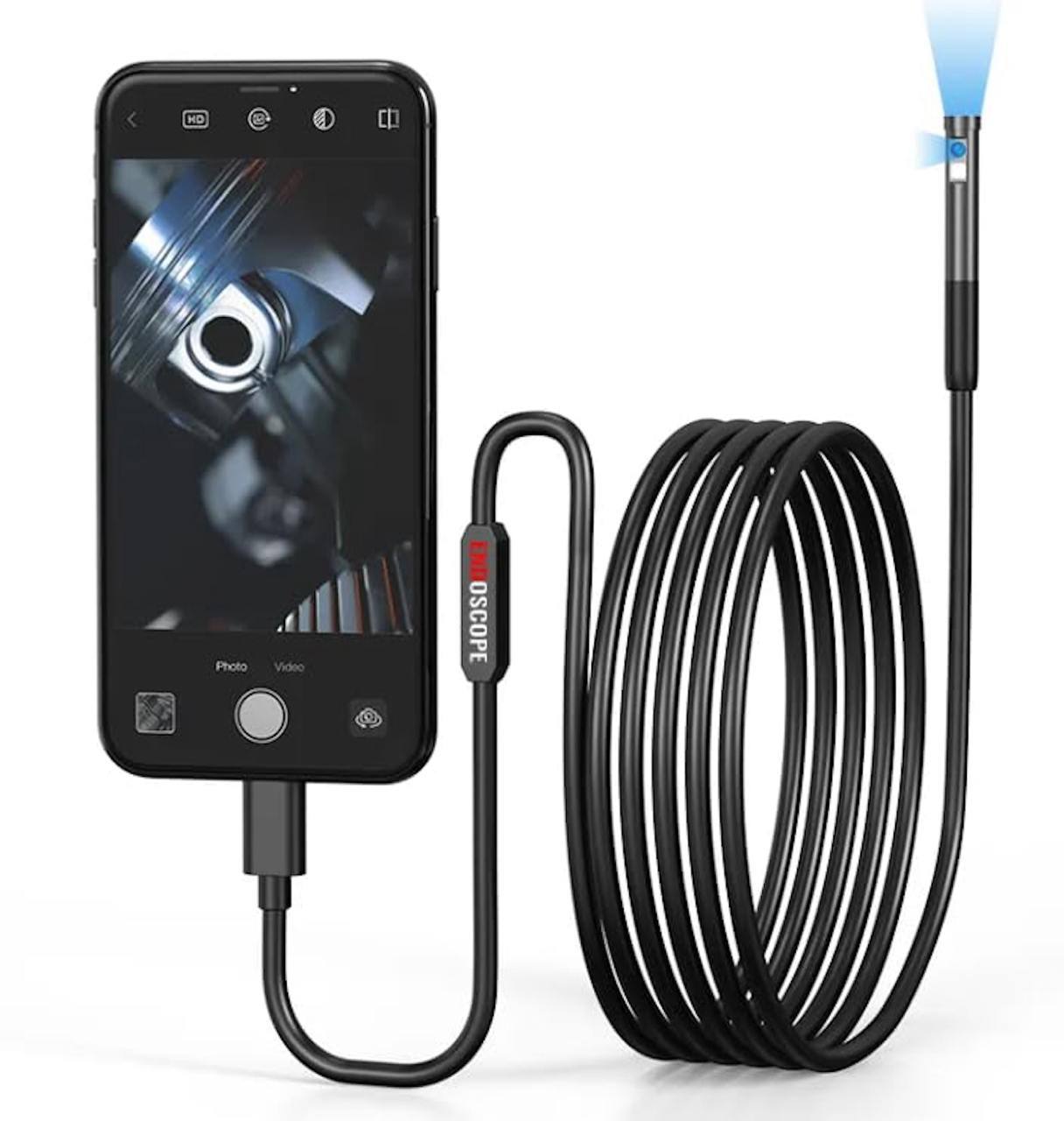 SMARTUNO™ 3-in-1 Endoscope Camera, Inspection Camera, Waterproof IP67, 6 LED, USB, Type-C & Android/PC