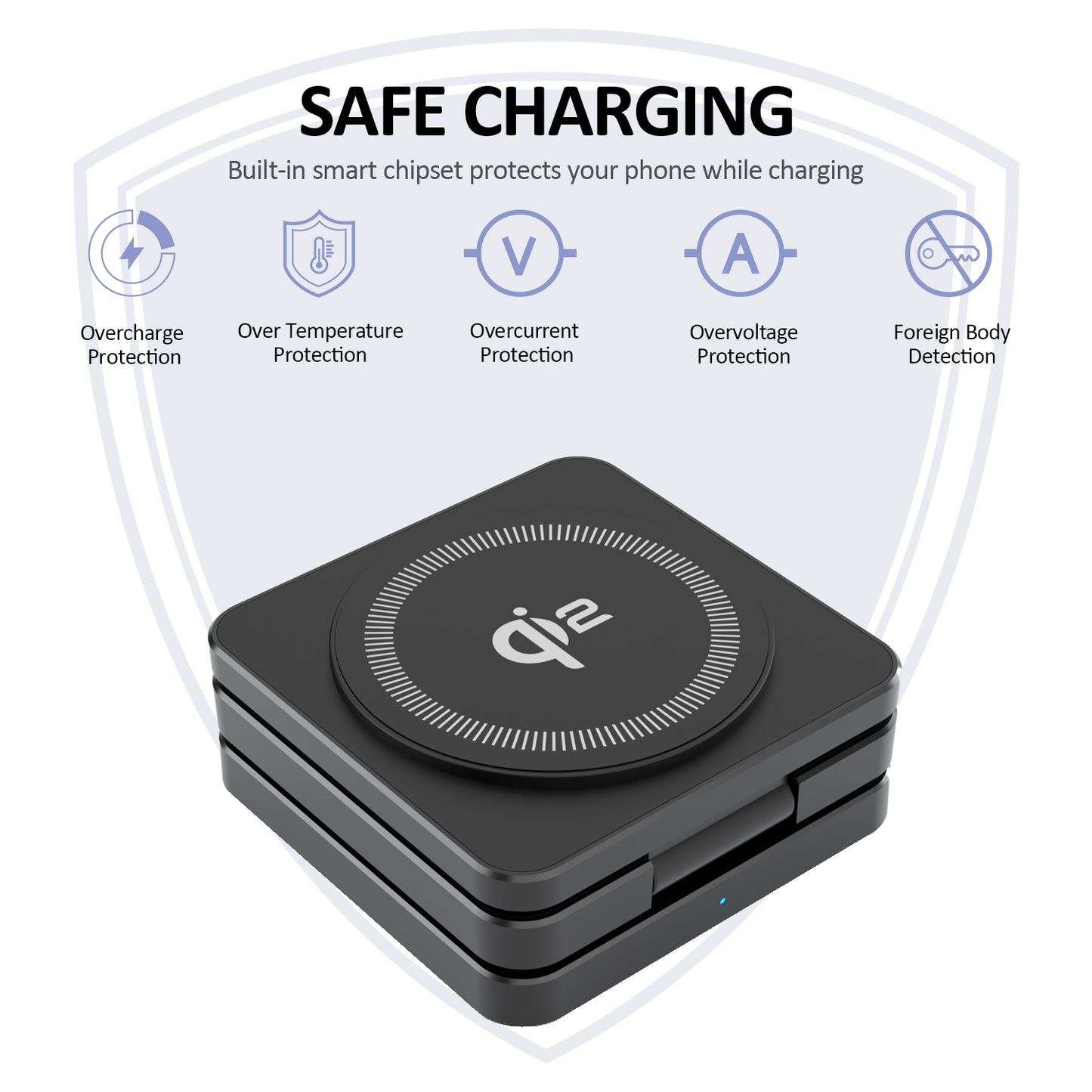 SMARTUNO™ Trifold 3-in-1 MagSafe Qi2 Fast Wireless Charger Stand for iPhone, AirPods, iWatch & Other Qi2-Enabled Devices