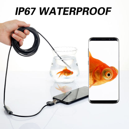 SMARTUNO™ 3-in-1 Endoscope Camera, Inspection Camera, Waterproof IP67, 6 LED, USB, Type-C & Android/PC